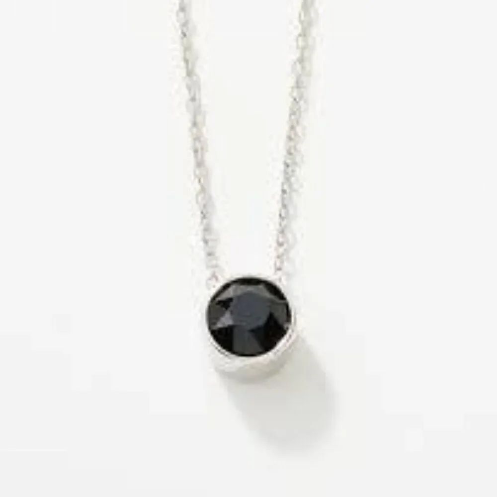 Touchstone Crystals TCS Jet Ice Black & Silver Crystal Pendant Necklace EUC